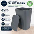 Curver Mistral 50L Lift Top Bin Resin Lift Top Removable Lid 63x40x32cm Grey