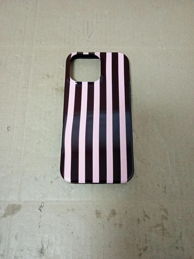 Burgundy Pink Stripes Vertical Aesthetic Trendy Case iPhone 16 New