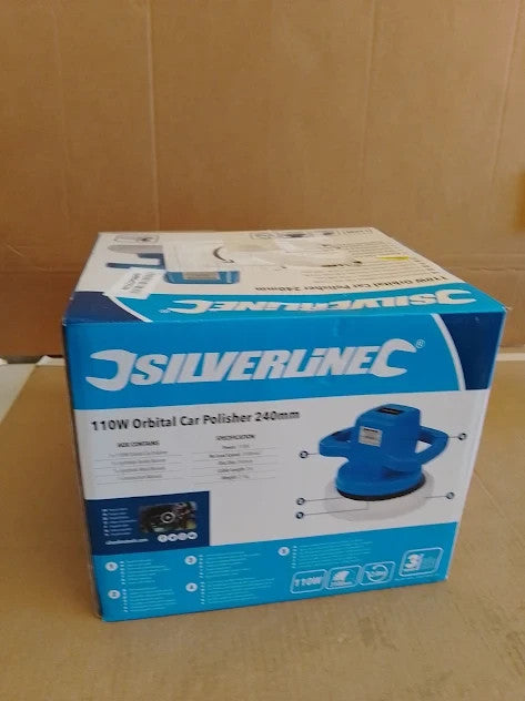 Silverline 110W Orbital Car Polisher Synthetic Textile Bonnet Multicoloured New