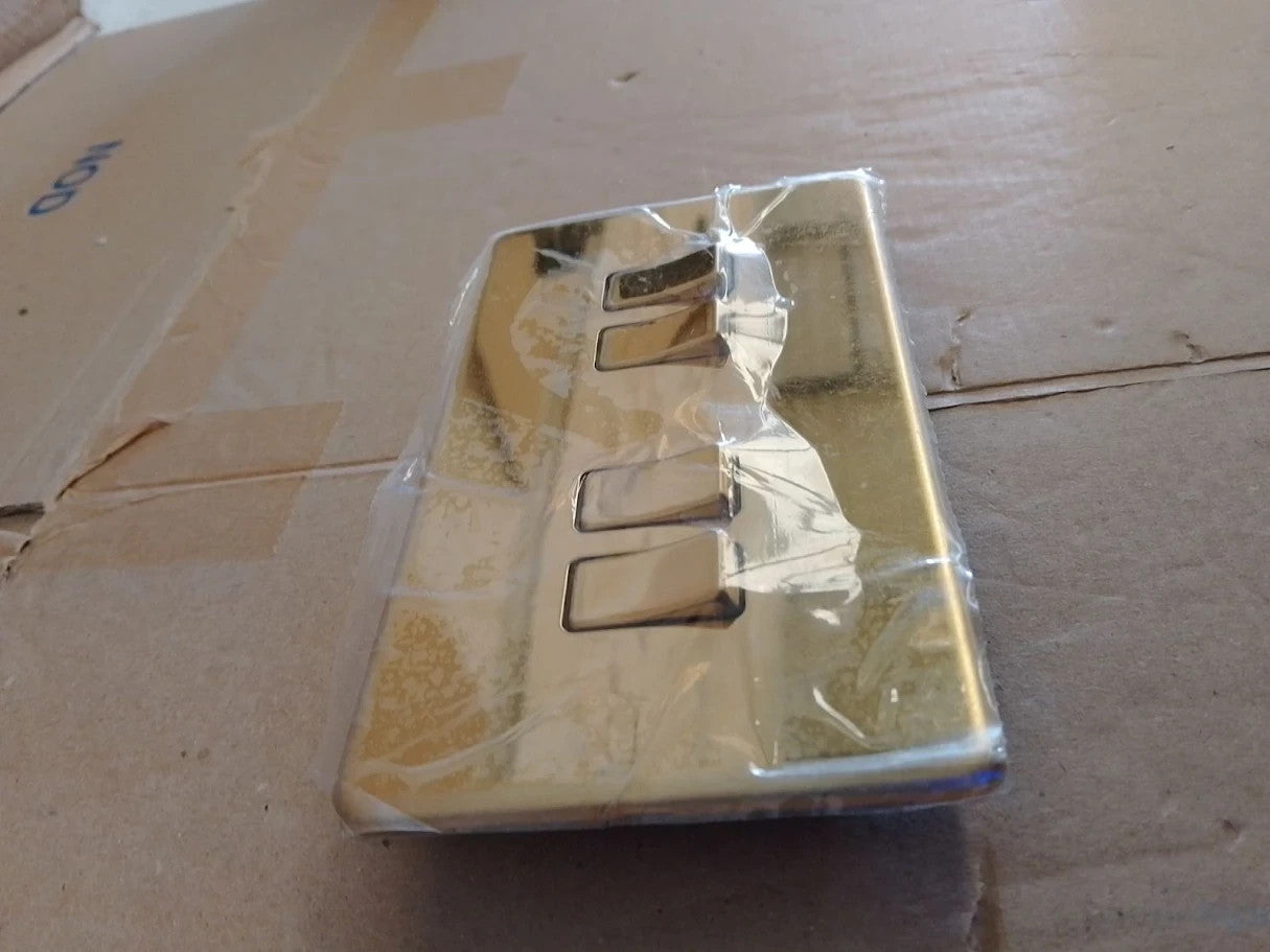 Knightsbridge SF4100PB Screwless 10 A 4 Gang 2 Way Switch Polished Brass New