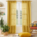 Shineland Mustard Yellow Window Curtain Panels Living Room 84x42in New