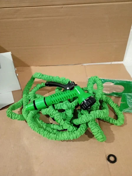 Expandable 15m 50ft Garden Hosepipes Flexible 7 Function Spray Gun 26x24cm New