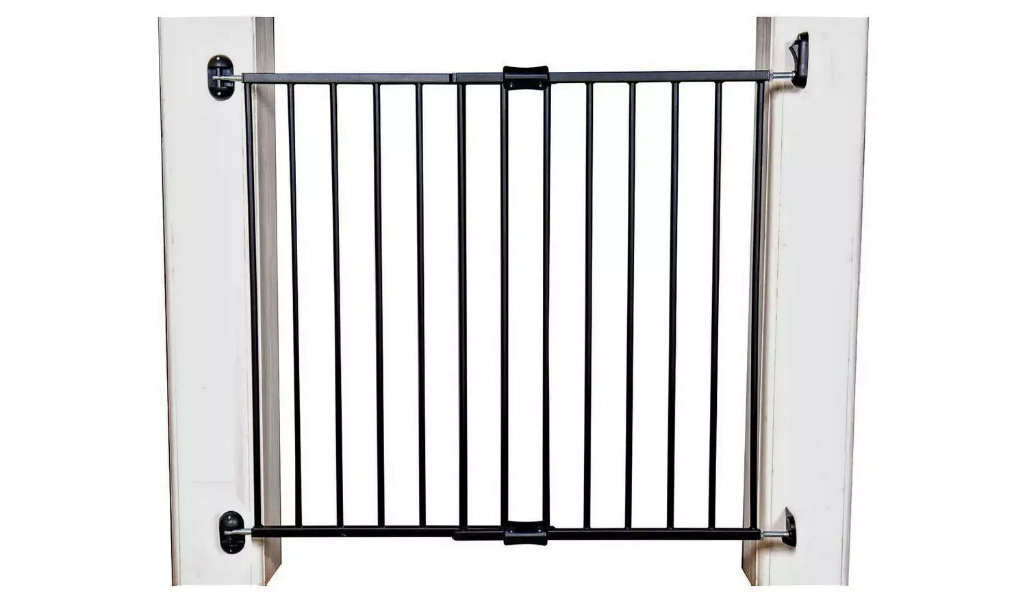 Extendable Metal Pet Gate Screw Fit 2way Double Locking Black New