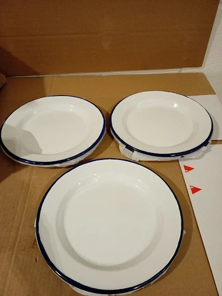 Olympia Enamel Dinner Plate Steel Heat Chemical Resistant 245mm Pack 6 New