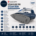 Russell Hobbs Steam Iron 2600W 210g Extra Steam Boost 70g Min Glide Pro
