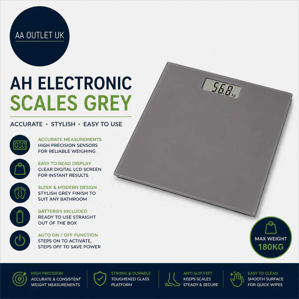Argos Home Digital Electronic Scale Grey 2.1x27x27cm