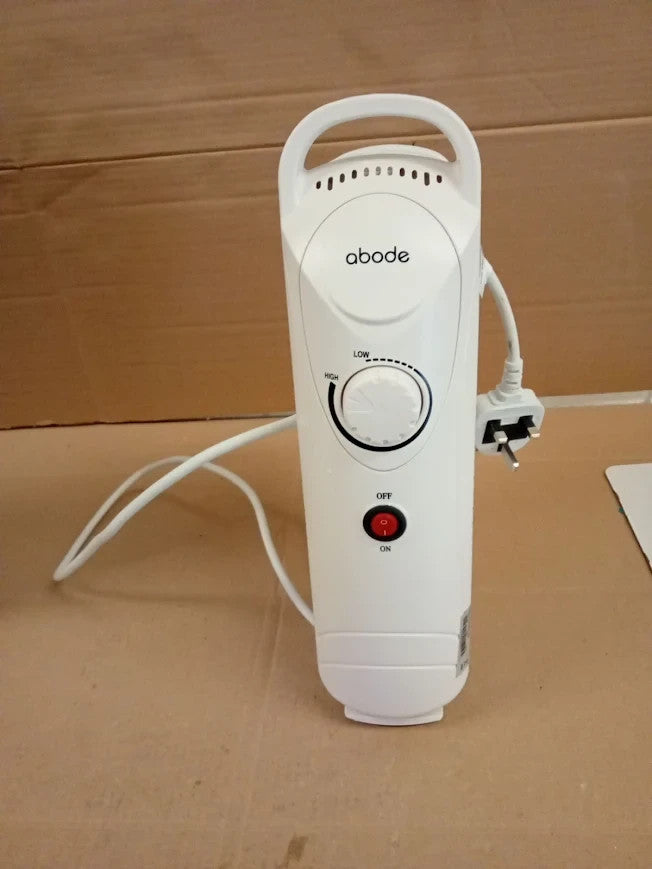 Abode 5 Fin Oil Filled Radiator 650W Portable Electric Heater White AOFR5001