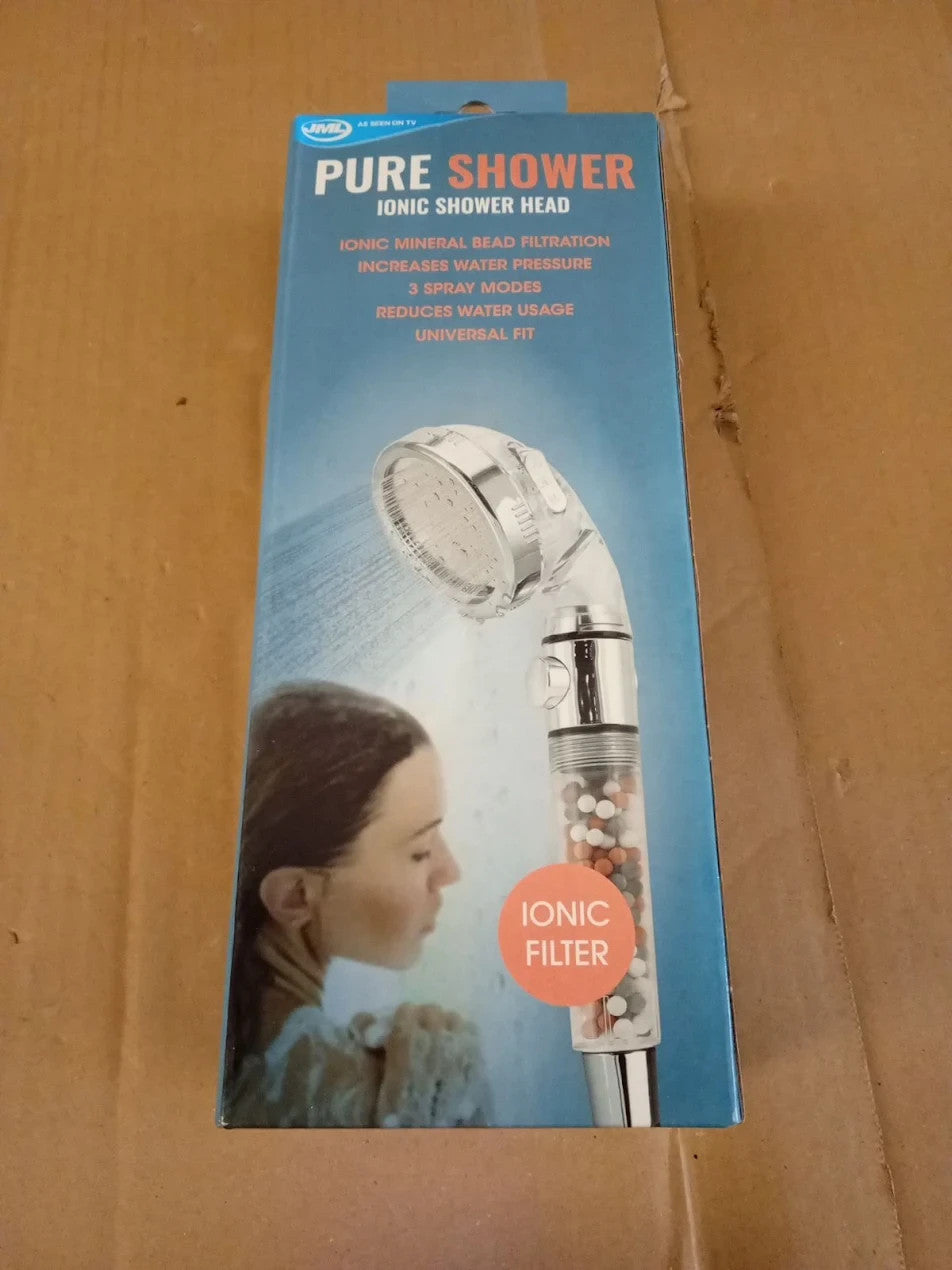 JML 3 Function Pure Shower Head Chrome Silver Easy Clean 1 Pack