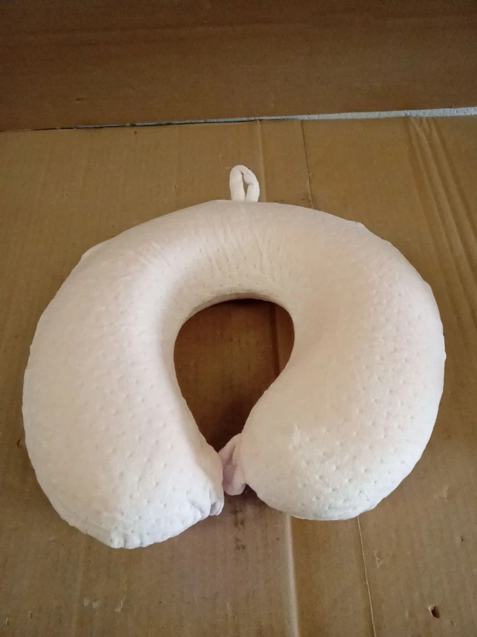 Memory Foam Neck Pillow Comfortable Travel Head Support 11.8x11.8x3.94in Beige