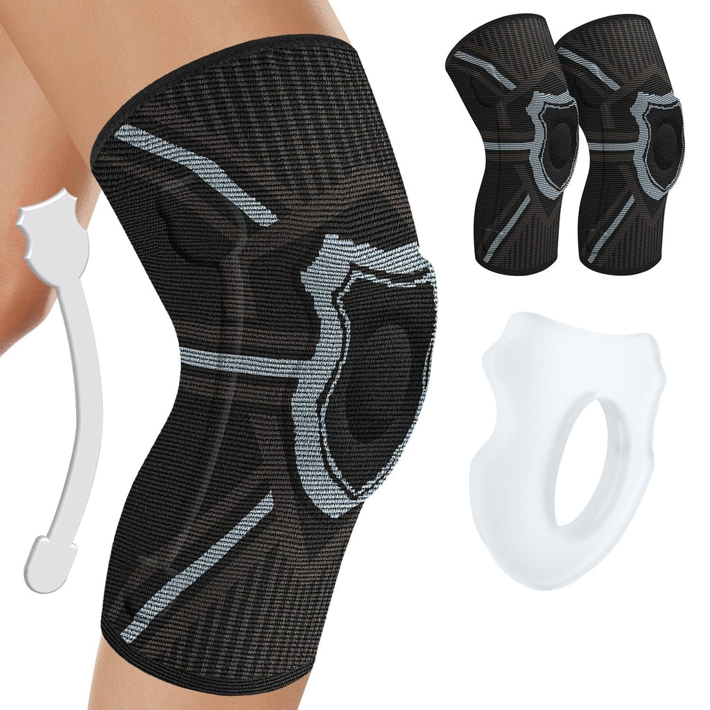 Kicqom Knee Support 2 Pack Knee Brace Compression Sleeve Unisex XL New