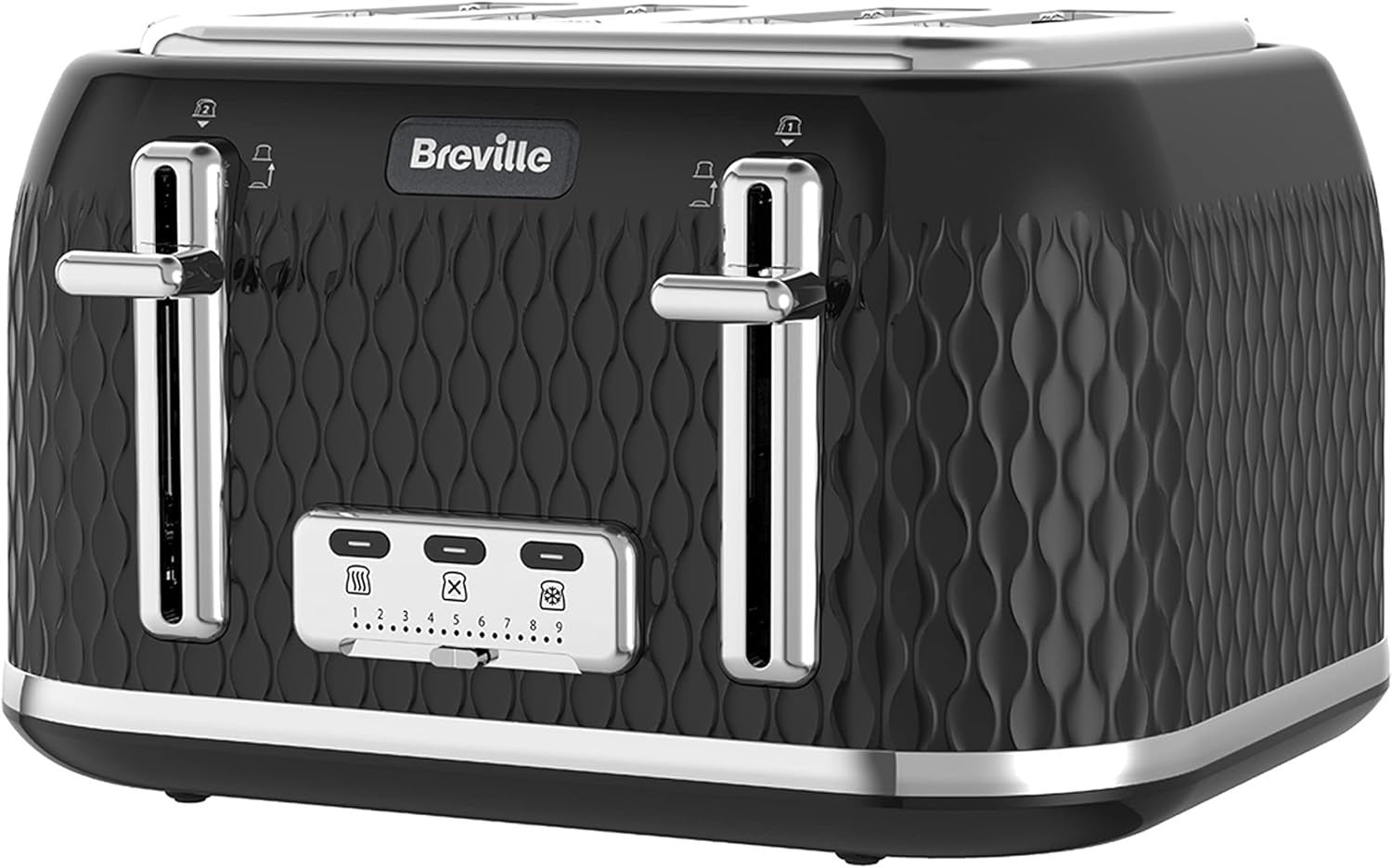 Breville Curve 4 Slice Toaster High Lift Wide Slots Black Chrome 220V New