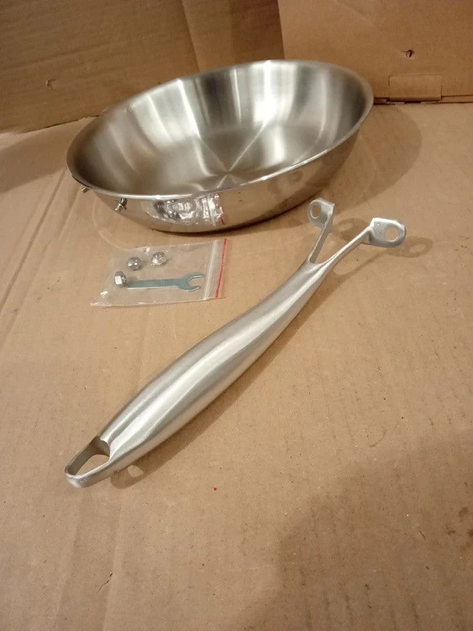 Houslux Frying Pan Stainless Steel Uncoated Induction Compatible 24cm New