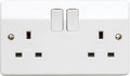MK Logic Plus K2747 WHI DP 13A 2 Gang Double Socket White Twin Power Outlet New