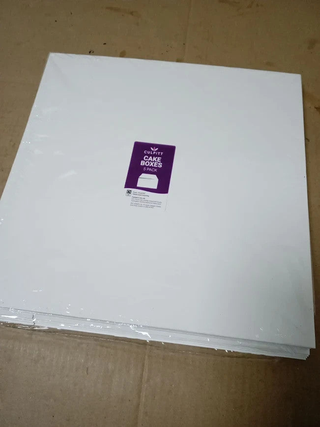 Culpitt 12in Square Cake Boxes With Lid Rigid Transport Protection New