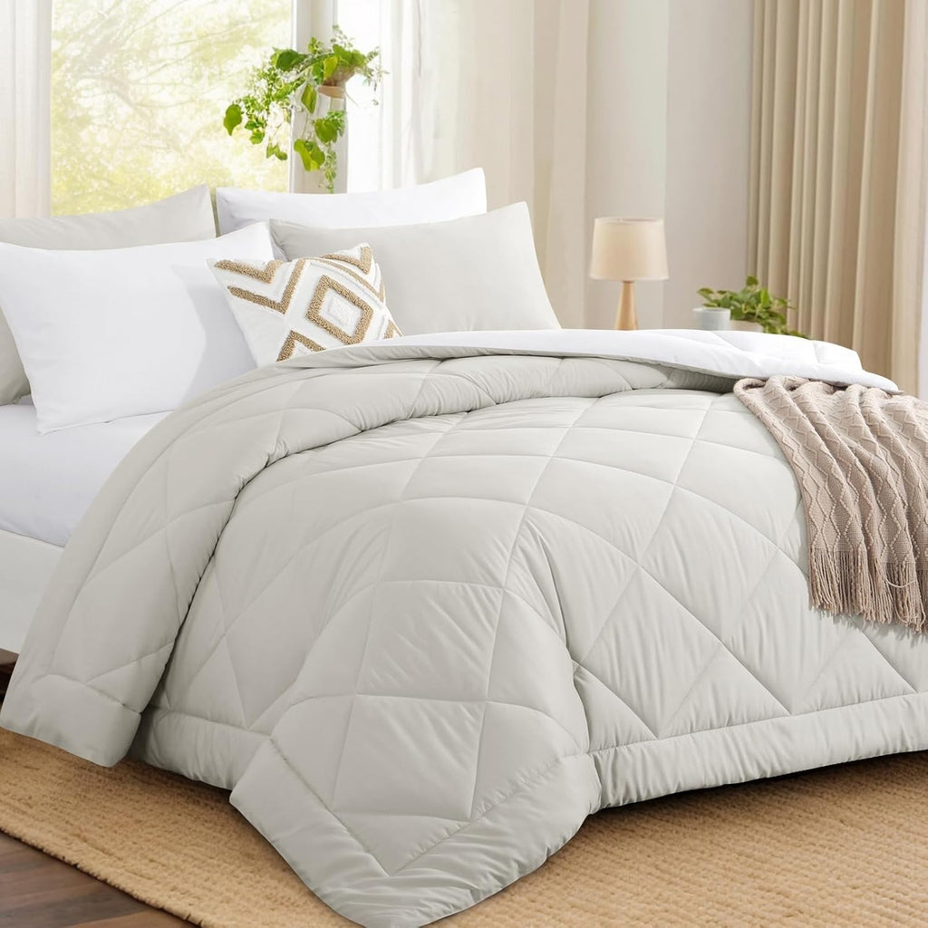 Aisbo Coverless Duvet Single 10.5 Tog 135x200cm Beige Cozy Lightweight Quilt New
