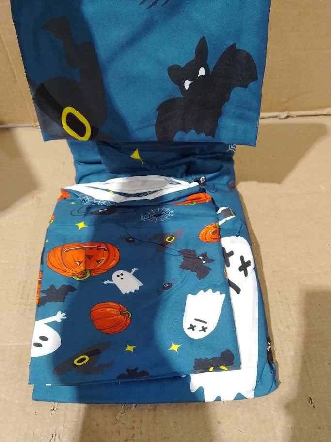 Loussiesd Boy Skull Duvet Cover Pumpkin Lantern Bedding Set Kids Teen Single New