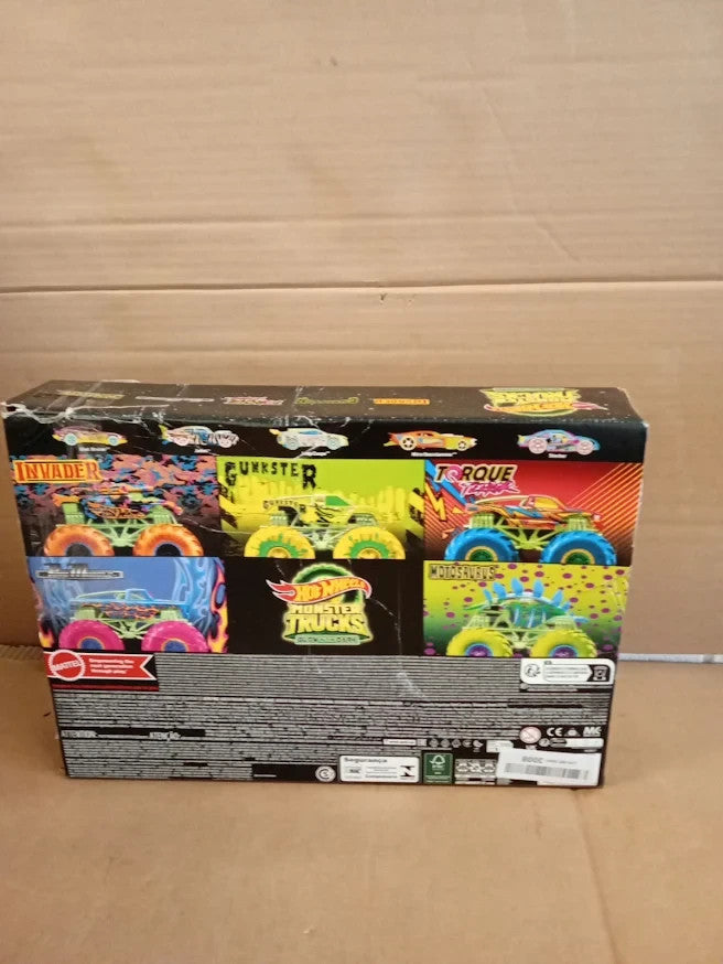 Hot Wheels Monster Toy Trucks Collection Glow Dark Design 8 Pieces NHCB57 Set