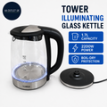 Tower PT10090BLK Illuminating Glass Kettle With Removable Filter 1.7L 2200w