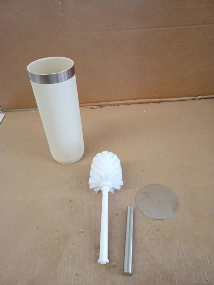 Habitat Toilet Brush Holder 38.5x9.5x9.5cm Cream And Silver
