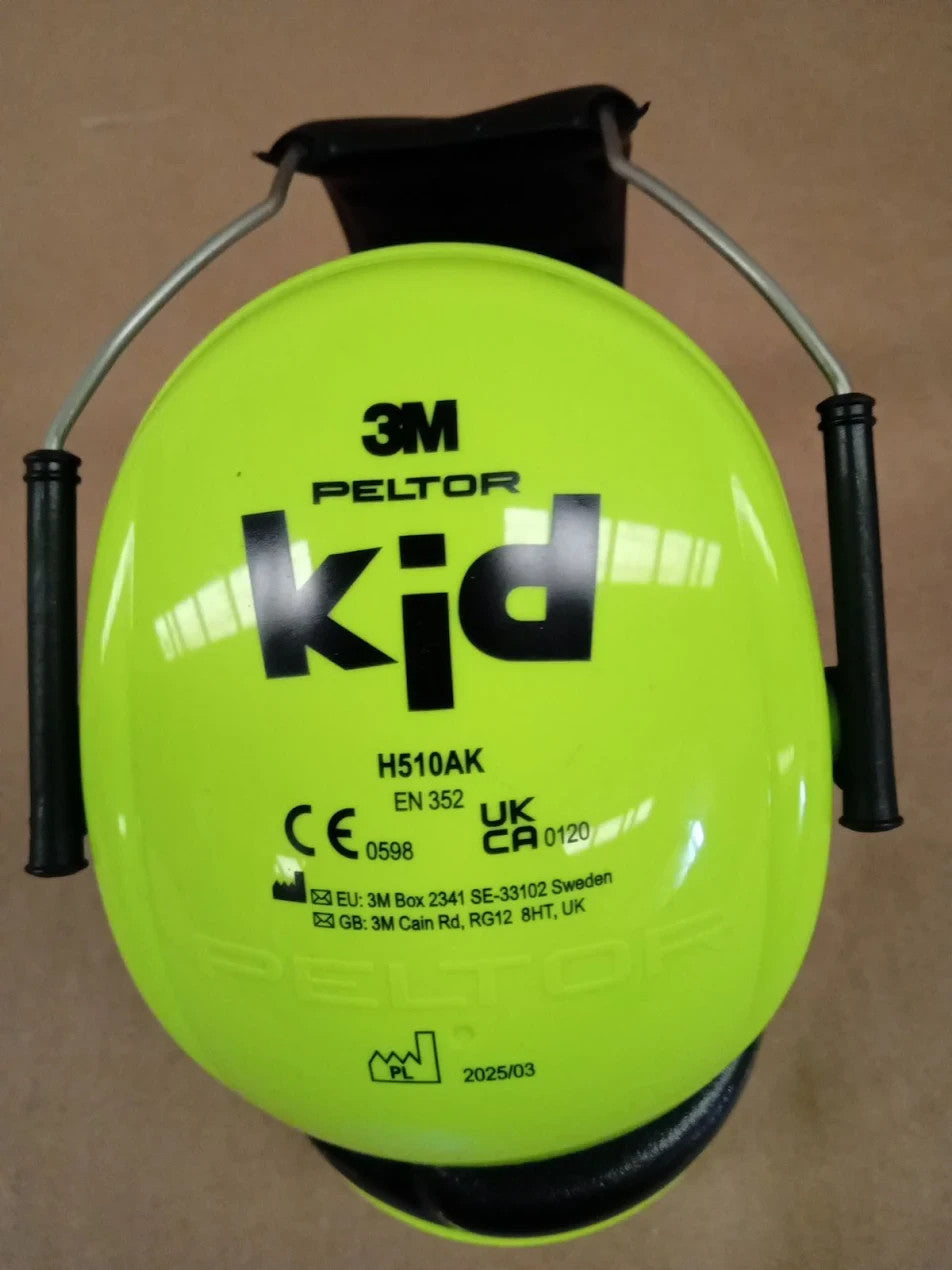 3M Peltor Kid Ear H510AK Neon Green Child Hearing Protection Adjustable 87-98dB