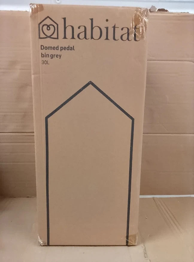 Habitat Matt Grey 30 Litre Round Pedal Bin Kitchen Waste Rubbish Quality Design