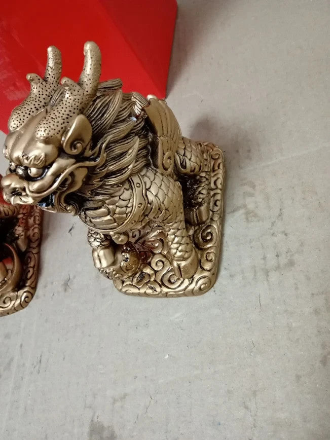 Lachineuse QiLin Couple Figurines Feng Shui Chi Lin Figurine Negative Energy