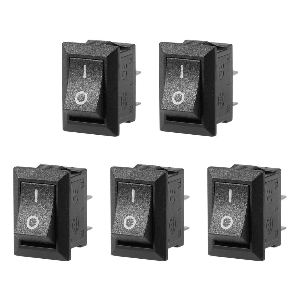 Sourcing Map 5pc KCD11 AC 125V 6A 250V 3A SPST 2 Terminal 2 Position On Off New