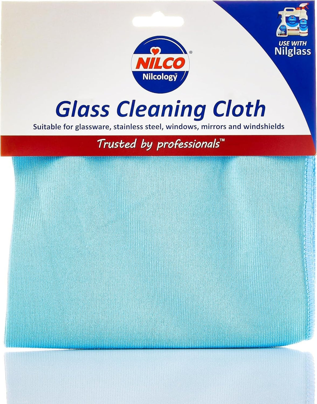 Nilco Professional Glass Cleaning Cloth Lint Free Microfibre Shine Windows New