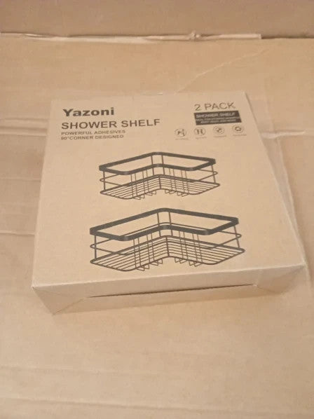 Yazoni Corner Shower Caddy No Drilling Adhesive Shelf 7.87x7.8x2.76in New