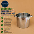 Argos Home 28cm Stainless Steel Stock Pot Cooking Pan Kitchen Saucepan Design