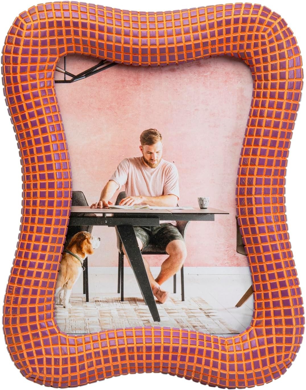 Kare Design Wavy Photo Frame Orange 13x18cm Portrait Frame Vertical Mode New