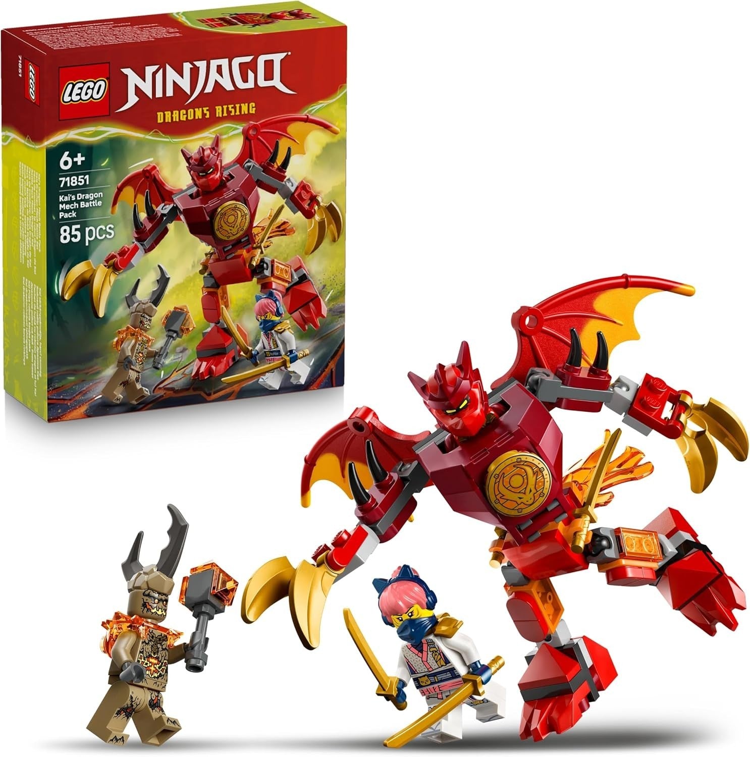 LEGO NINJAGO Kais Dragon Mech Battle Pack Action Figure 3 Minifigures Age 6+ New