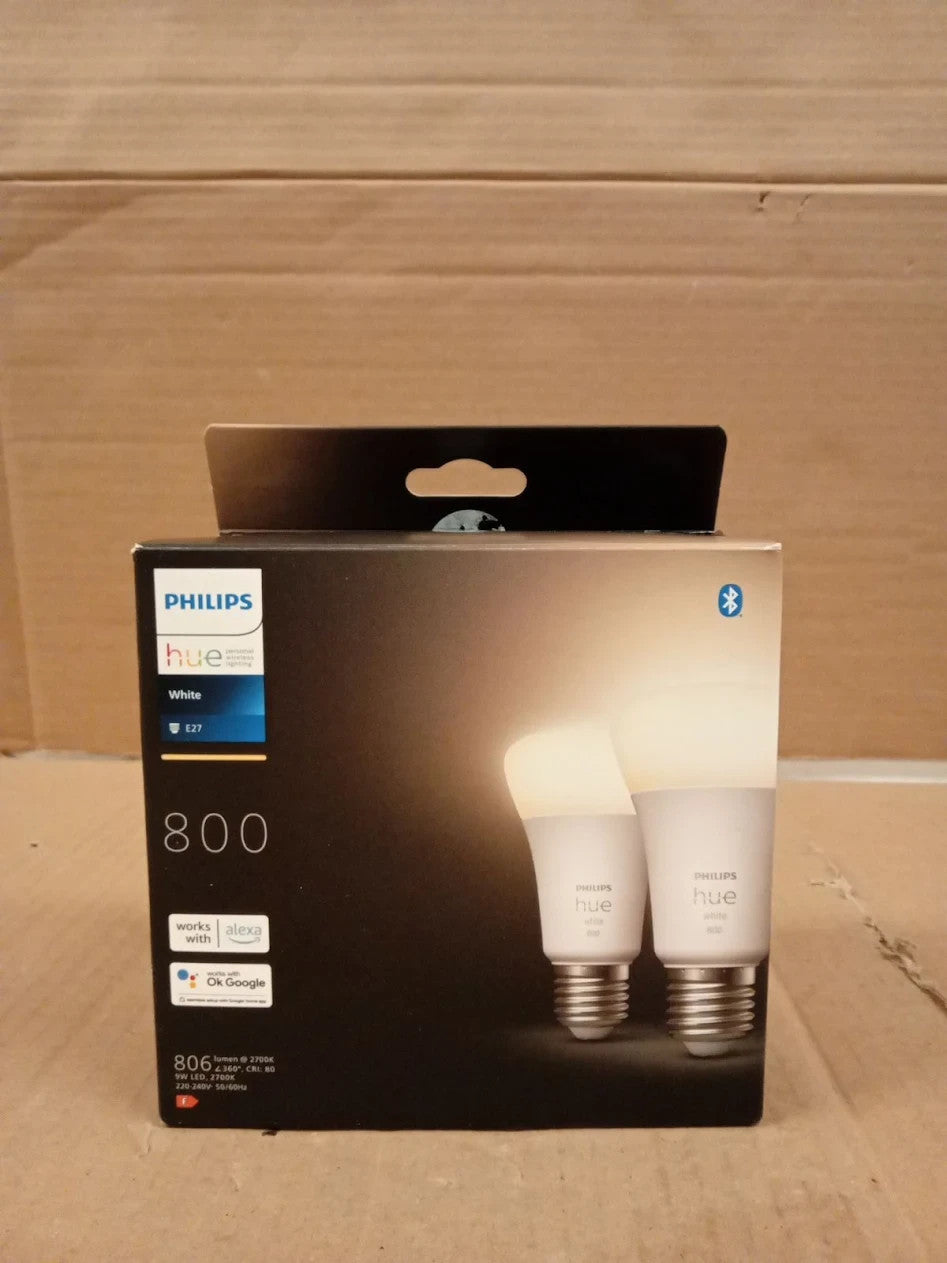 Philips Hue White Smart Light Bulb 60W 2 Pack Alexa Google Assistant Apple New