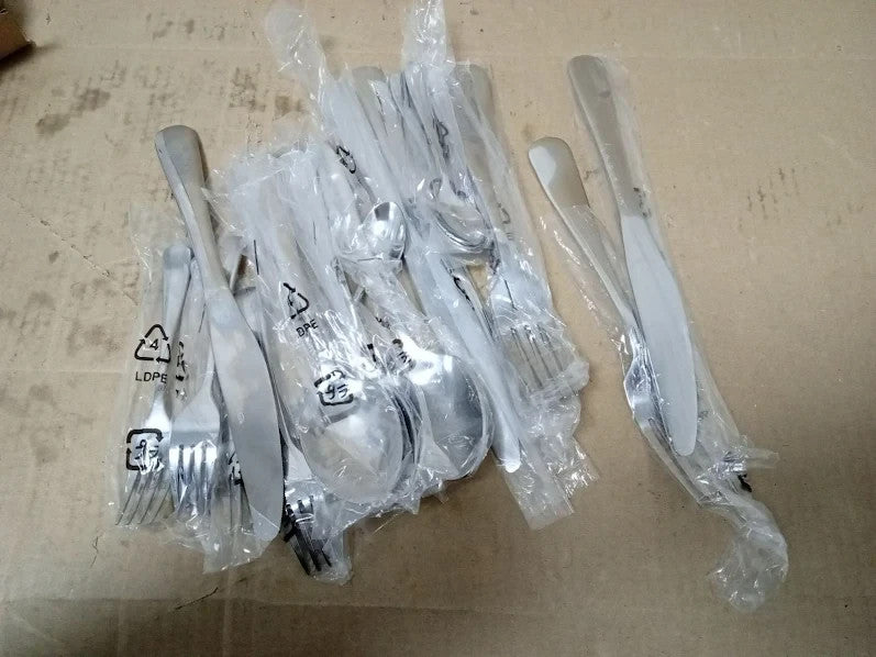 Amazon Basics Cutlery Set Stainless Steel Round Edge 20pcs Daily Dining