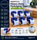 Amazon Basics Heavy Duty Packaging Tape Dispenser Shipping Moving Storing 6pc
