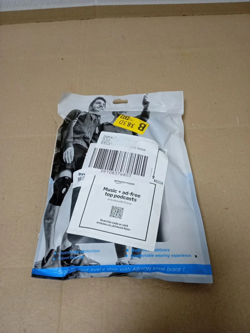 ABYON Knee Support Men & Women Adjustable Non Slip Stabilizers Black L/XL New