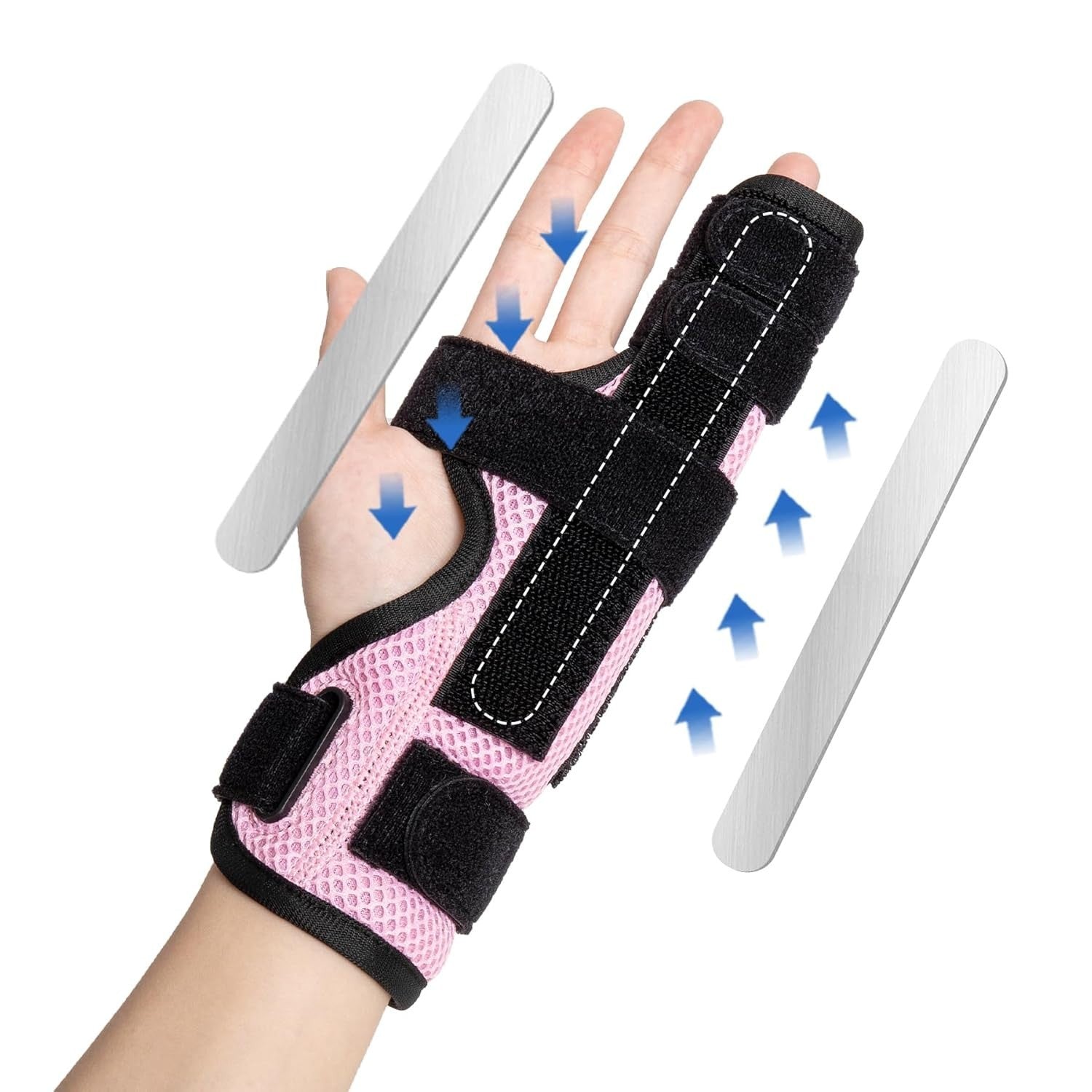 YiYame Pinky Finger Splint Trigger Metal Thumb Brace Pain Relief Small Pink New