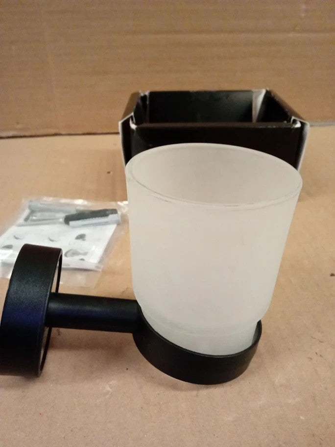 Kapitan Abs And Stainless Steel Bathroom Toothbrush Cup Holder Glass Wall Mount
