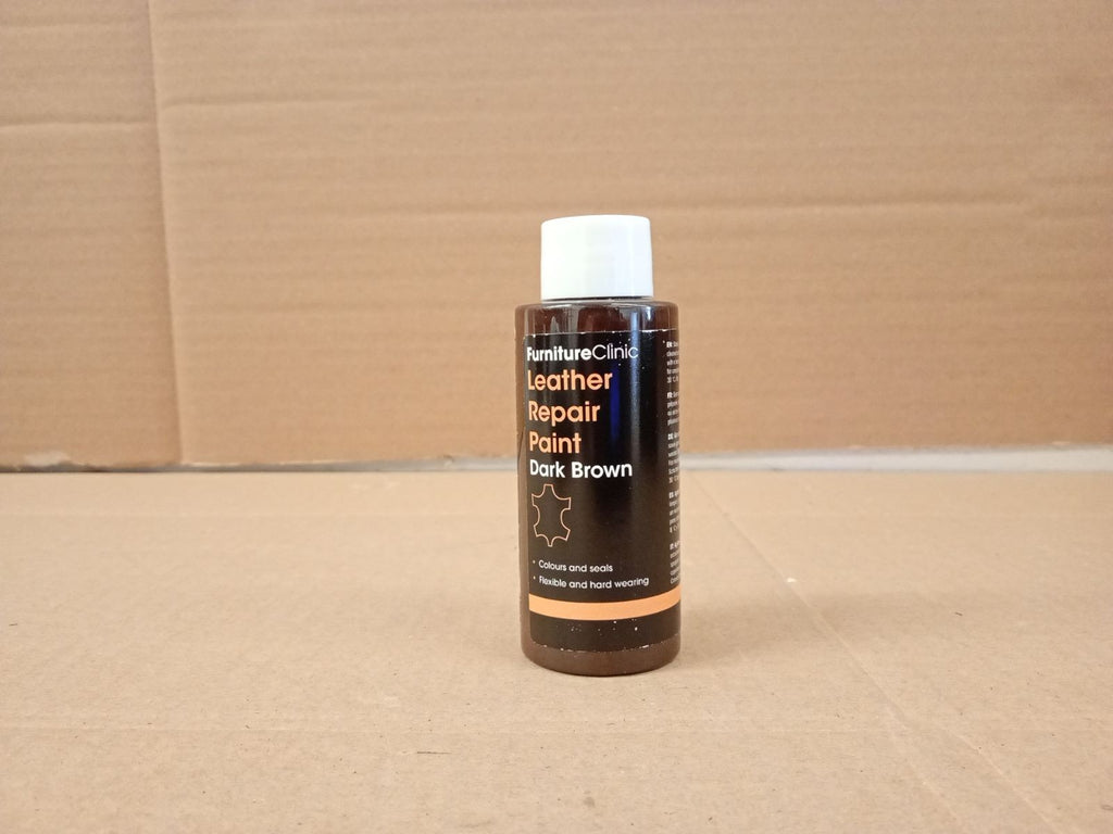 Furniture Clinic Leather Repair Paint Dye Dark Brown 50ml Self Seal Easy Apply