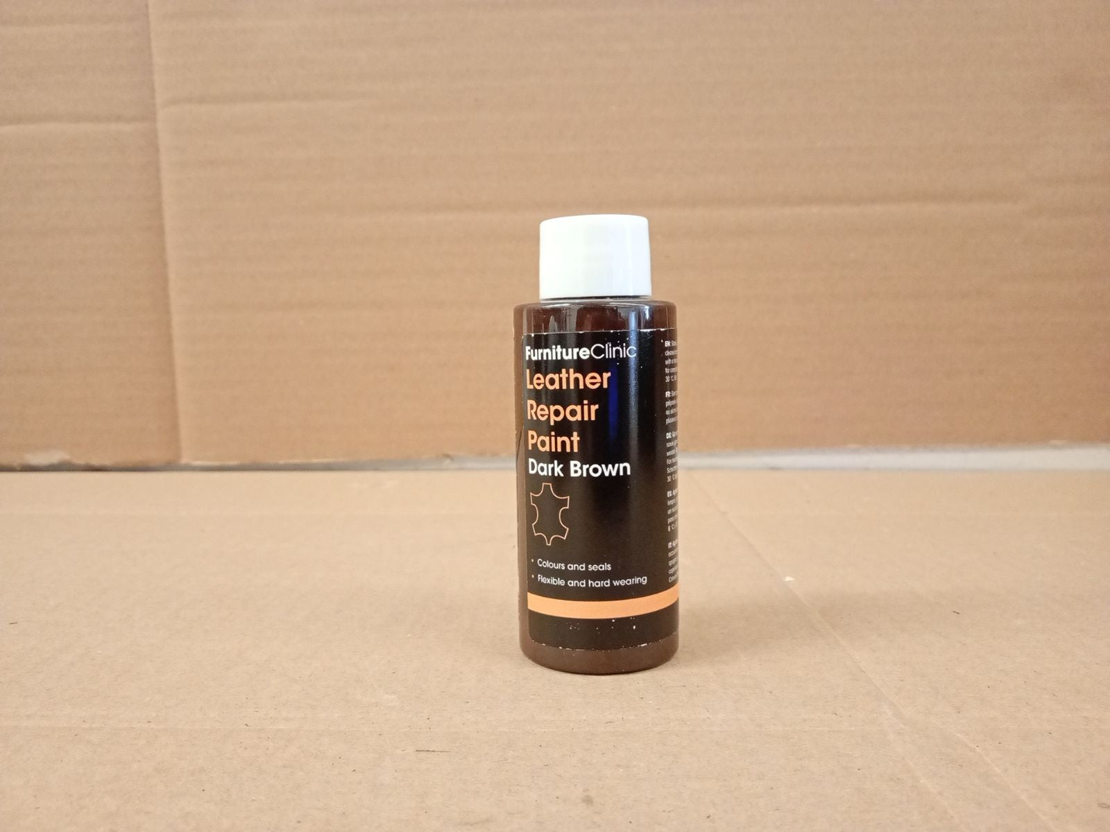 Furniture Clinic Leather Repair Paint Dye Dark Brown 50ml Self Seal Easy Apply