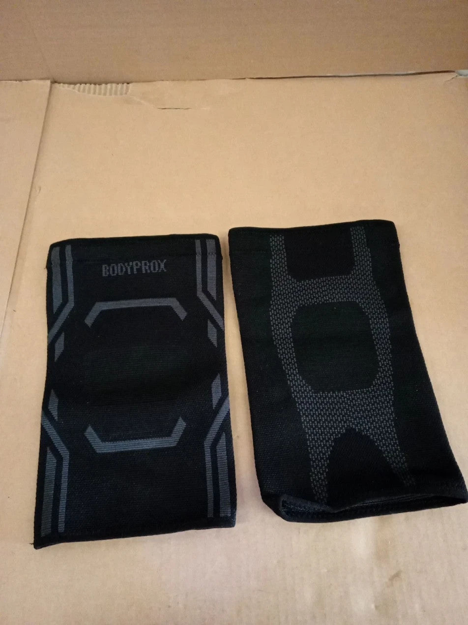 Bodyprox Knee Compression Sleeve 2 Pack Men Women Support Brace Medium Black