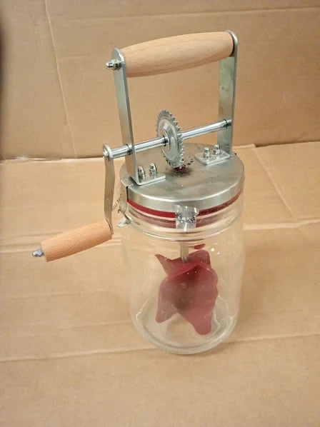 Kilner Butter Churner Set 1L Glass Jar Hand Churning Mechanism 4.33x10.63x6.3in