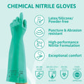 Ansell AlphaTec 37185 Chemical Resistant Nitrile Gloves Pair Size 9 Large New
