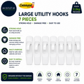 Command Large Utility Hooks 7 Pieces Adhesive Strips White 2.2kg Durable Design
