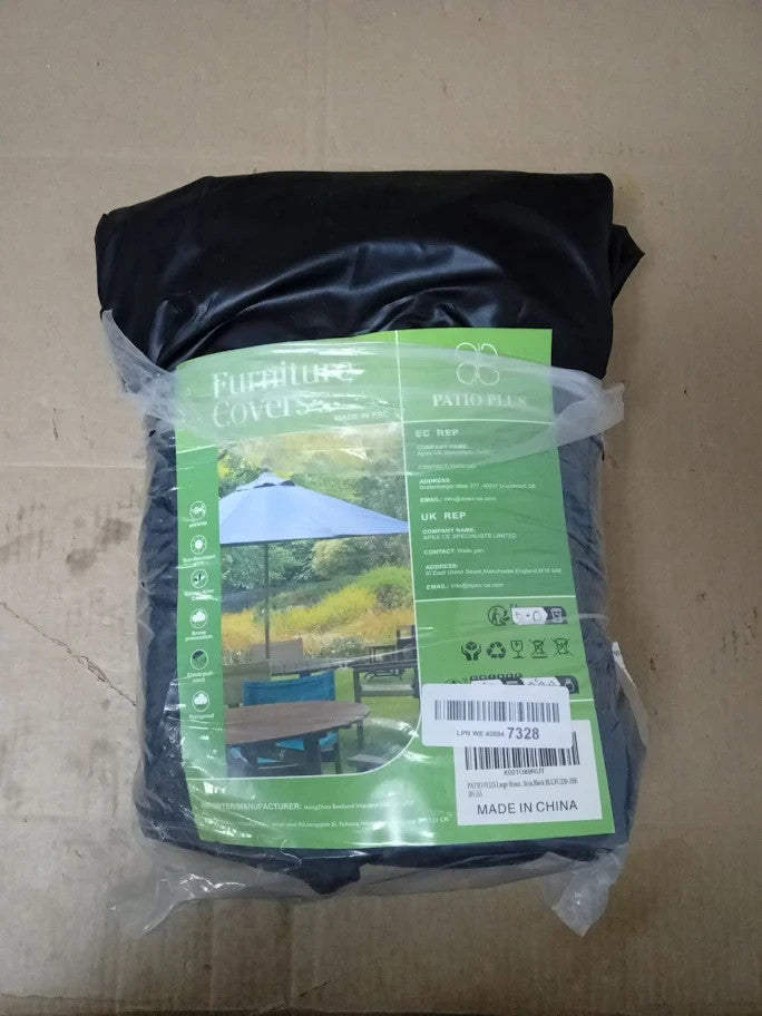 Patio Plus Round Garden Table Furniture Cover 420D Oxford Fabric Black Large New