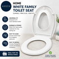 Home White Family Toilet Seat Universal Fit Durable Strong Easy To Clean