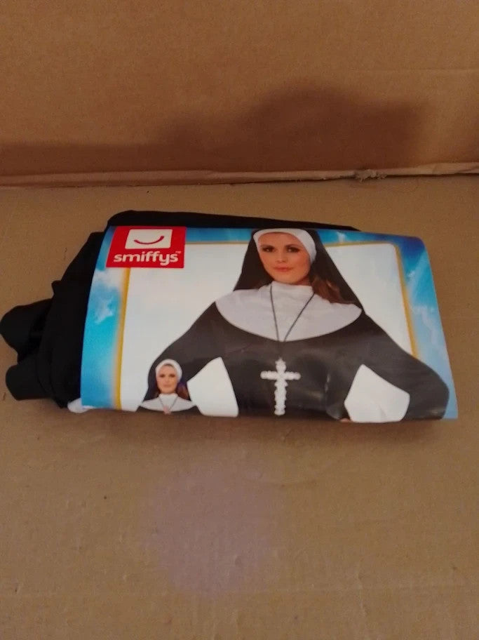 Smiffys Nun Costume For Women Black White Religious Fancy Dress Outfit Medium