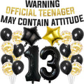 13th Birthday Party Decorations Balloons 21pcs Warning Official Teenager New