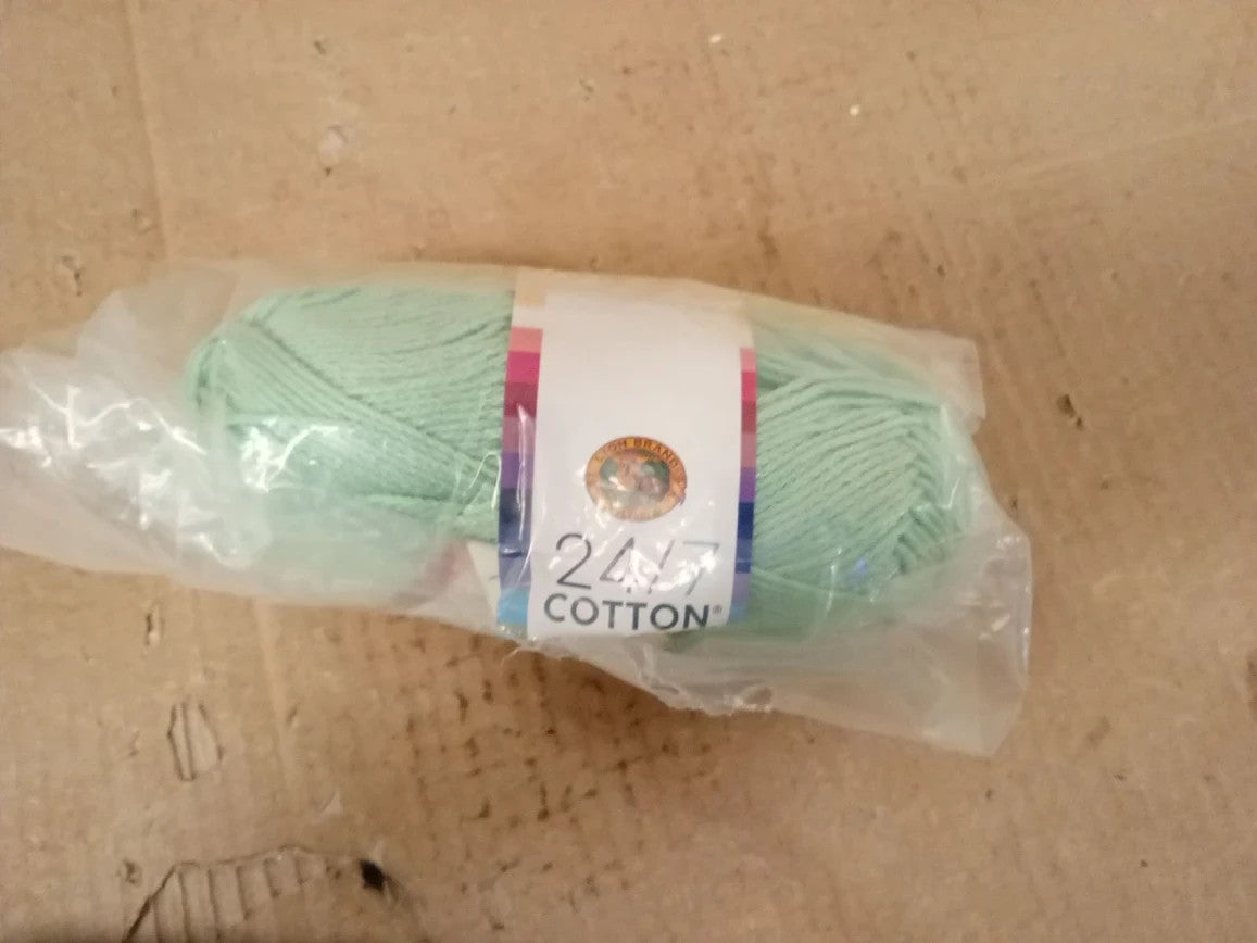Lion Brand Yarn Company Cotton Yarn Cotton Mint 15.24x6.35x6.35cm