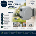 Minky Homecare Retractable Outdoor Duo Clothesline Reel Washing Line Grey 2x15m